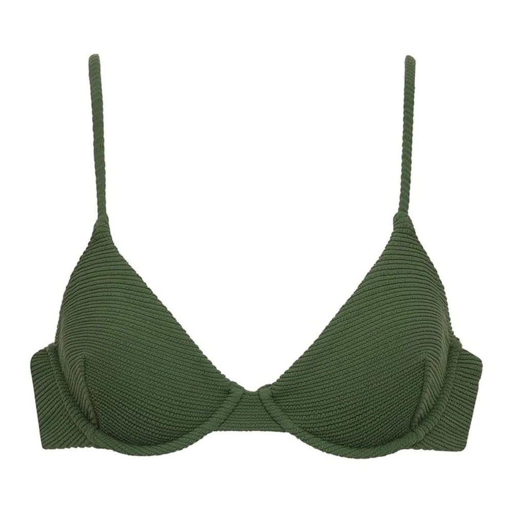 Montce Olive Micro Scrunch Dainty Bikini Top